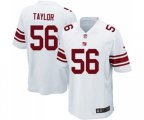 New York Giants #56 Lawrence Taylor Game White Football Jersey