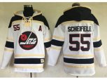 Winnipeg Jets #55 Mark Scheifele White Sawyer Hooded Sweatshirt Stitched NHL Jersey