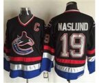 Vancouver Canucks #19 Markus Naslund Black Blue CCM Throwback Stitched Hockey Jersey