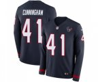 Houston Texans #41 Zach Cunningham Limited Navy Blue Therma Long Sleeve Football Jersey