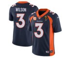 Denver Broncos #3 Russell Wilson Navy With C Patch & Walter Payton Patch Vapor Untouchable Limited Stitched Jersey