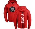 Toronto Raptors #15 Vince Carter Red Backer Pullover Hoodie