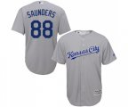 Kansas City Royals #88 Michael Saunders Replica Grey Road Cool Base Baseball Jersey