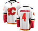 Calgary Flames #4 Rasmus Andersson Authentic White Away Fanatics Branded Breakaway Hockey Jersey