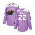 Minnesota Wild #22 Kevin Fiala Authentic Purple Fights Cancer Practice Hockey Jersey