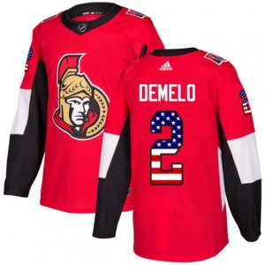 Ottawa Senators #2 Dylan DeMelo Authentic Red USA Flag Fashion NHL Jersey