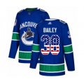 Vancouver Canucks #38 Justin Bailey Authentic Blue USA Flag Fashion Hockey Jersey