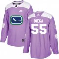 Vancouver Canucks #55 Alex Biega Authentic Purple Fights Cancer Practice NHL Jersey