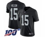 Oakland Raiders #15 J. Nelson Black Team Color Vapor Untouchable Limited Player 100th Season Football Jersey