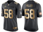 Denver Broncos #58 Von Miller Anthracite 2016 Christmas Day Gold NFL Limited Salute to Service Jersey
