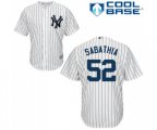 New York Yankees #52 C.C. Sabathia Replica White Home Baseball Jersey