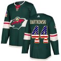 Minnesota Wild #44 Matt Bartkowski Authentic Green USA Flag Fashion NHL Jersey
