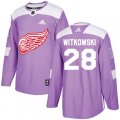 Detroit Red Wings #28 Luke Witkowski Authentic Purple Fights Cancer Practice NHL Jersey