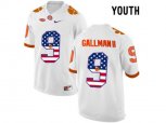 2016 US Flag Fashion Youth Clemson Tigers Wayne Gallman II #9 College Football Limited Jersey - White