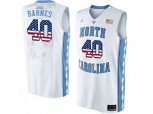 2016 US Flag Fashion 2016 Men's North Carolina Tar Heels Harrison Barnes #40 College Basketball Jersey - White