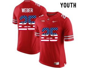 2016 US Flag Fashion Youth Ohio State Buckeyes Mike Weber #25 College Football Limited Jersey - Scarlet