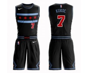 Chicago Bulls #7 Toni Kukoc Swingman Black Basketball Suit Jersey - City Edition