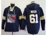 New York Rangers #61 Rick Nash Navy Blue Pullover Hoodie Stitched NHL Jersey