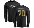 Baltimore Ravens #70 Ben Powers Black Name & Number Logo Long Sleeve T-Shirt
