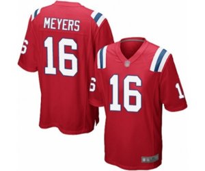 New England Patriots #16 Jakobi Meyers Game Red Alternate Football Jersey