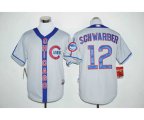 Chicago Cubs #12 Kyle Schwarber Gray Blue Stitched MLB Jersey