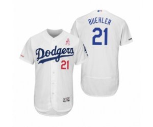 Walker Buehler Los Angeles Dodgers #21 White 2019 Mother\'s Day Flex Base Home Jersey