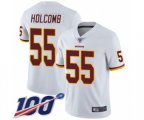 Washington Redskins #55 Cole Holcomb White Vapor Untouchable Limited Player 100th Season Football Jersey