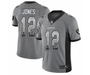 Oakland Raiders #12 Zay Jones Limited Gray Rush Drift Fashion Football Jersey