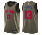 Detroit Pistons #13 Khyri Thomas Swingman Green Salute to Service NBA Jersey
