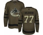 Vancouver Canucks #77 Nikolay Goldobin Green Salute to Service Stitched Hockey Jersey