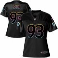 Women Los Angeles Rams #93 Ndamukong Suh Game Black Fashion NFL Jersey