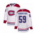 Montreal Canadiens #59 Gianni Fairbrother Authentic White Away Hockey Jersey