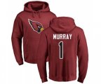 Arizona Cardinals #1 Kyler Murray Maroon Name & Number Logo Pullover Hoodie