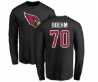 Arizona Cardinals #70 Evan Boehm Black Name & Number Logo Long Sleeve T-Shirt