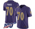 Baltimore Ravens #70 Ben Powers Limited Purple Rush Vapor Untouchable 100th Season Football Jersey