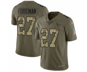 Houston Texans #27 D\'Onta Foreman Limited Olive Camo 2017 Salute to Service Football Jersey