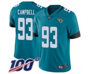Jacksonville Jaguars #93 Calais Campbell Teal Green Alternate Vapor Untouchable Limited Player 100th Season Football Jersey