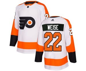 Adidas Philadelphia Flyers #22 Dale Weise Authentic White Away NHL Jersey