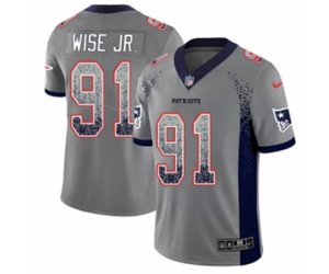 New England Patriots #91 Deatrich Wise Jr Limited Gray Rush Drift Fashion NFL Jersey