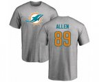 Miami Dolphins #89 Dwayne Allen Ash Name & Number Logo T-Shirt
