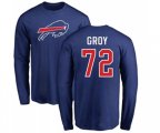 Buffalo Bills #72 Ryan Groy Royal Blue Name & Number Logo Long Sleeve T-Shirt
