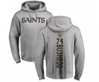 New Orleans Saints #74 Jermon Bushrod Ash Backer Pullover Hoodie