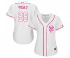 Women's San Francisco Giants #28 Buster Posey Authentic White Fashion Cool Base Baseball Jersey