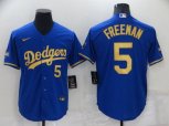 Los Angeles Dodgers #5 Freddie Freeman Blue 2020 World Series Stitched Baseball Jersey