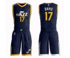 Utah Jazz #17 Ed Davis Swingman Navy Blue Basketball Suit Jersey - Icon Edition