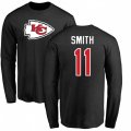 Kansas City Chiefs #11 Alex Smith Black Name & Number Logo Long Sleeve T-Shirt