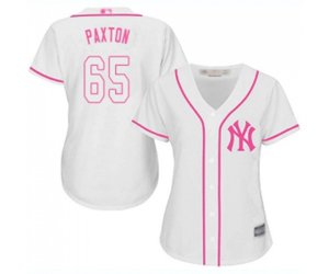 Women\'s New York Yankees #65 James Paxton Authentic White Fashion Cool Base Baseball Jersey