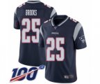 New England Patriots #25 Terrence Brooks Navy Blue Team Color Vapor Untouchable Limited Player 100th Season Football Jersey