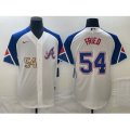 Atlanta Braves #54 Max Fried Number White 2023 City Connect Cool Base Stitched Jersey