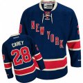 New York Rangers #28 Paul Carey Authentic Navy Blue Third NHL Jersey